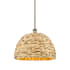 Innovations Lighting Woven Rattan 16" Wide Pendant Antique Brass / Natural