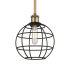 Innovations Lighting Lake Placid 8" Wide Cage Mini Pendant Brushed Brass / Matte Black