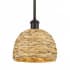Innovations Lighting Woven Ratan 8" Wide Mini Pendant Oiled Brass