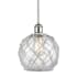 Innovations Lighting Farmhouse 8" Wide Mini Pendant Clear Glass / White Rope / Polished Chrome