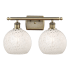 Innovations Lighting White Mouchette 2 Light 16" Wide Vanity Light Antique Brass / White Mouchette