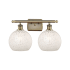 Innovations Lighting White Mouchette 2 Light 18" Wide Vanity Light Antique Brass / White Mouchette