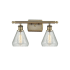 Innovations Lighting Conesus 2 Light 16" Wide Vanity Light Clear Crackle / Antique Brass