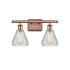 Innovations Lighting Conesus 2 Light 16" Wide Bathroom Vanity Light Antique Copper / Clear Crackle
