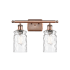 Innovations Lighting Candor 2 Light 16" Wide Bathroom Vanity Light Antique Copper / Clear Waterglass
