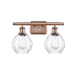 Innovations Lighting Small Waverly 2 Light 16" Wide Bathroom Vanity Light Antique Copper / Clear