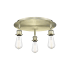 Innovations Lighting Ballston 3 Light 12" Wide Flush Mount Ceiling Fixture Antique Brass