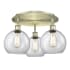 Innovations Lighting Athens 3 Light 20" Wide Flush Mount Ceiling Fixture Antique Brass / Clear