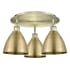 Innovations Lighting Ballston Dome 3 Light 20" Wide Flush Mount Ceiling Fixture Antique Brass