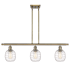 Innovations Lighting Belfast 3 Light 36" Wide Linear Pendant Antique Brass / Deco Swirl