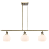 Innovations Lighting Athens 3 Light 36" Wide Linear Pendant with Shade Antique Brass / Matte White