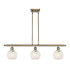 Innovations Lighting White Mouchette 3 Light 36" Wide Pendant Antique Brass / White Mouchette