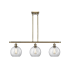 Innovations Lighting Athens 3 Light 36" Wide Linear Pendant Antique Brass / Clear