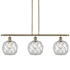 Innovations Lighting Farmhouse Rope 3 Light 36" Wide Linear Pendant Antique Brass / Clear Glass with White Rope