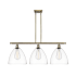 Innovations Lighting Bristol 3 Light 39" Wide Linear Pendant Antique Brass / Clear