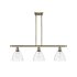 Innovations Lighting Bristol Glass 3 Light 36" Wide Linear Pendant with Shades Antique Brass / Clear