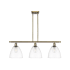 Innovations Lighting Bristol Glass 3 Light 36" Wide Linear Pendant Antique Brass / Clear