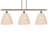 Innovations Lighting Bristol Natural 3 Light 36" Wide Linear Pendant Antique Brass / Natural