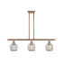 Innovations Lighting Belfast 3 Light 36" Wide Linear Chandelier Antique Copper / Clear Crackle