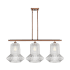 Innovations Lighting Springwater 3 Light 36" Wide Linear Chandelier Antique Copper / Clear Spiral Fluted