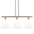 Innovations Lighting Berkshire 3 Light 39" Wide Linear Pendant Antique Copper / Matte White