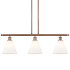Innovations Lighting Berkshire 3 Light 36" Wide Linear Pendant Antique Copper / Matte White