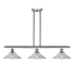 Innovations Lighting Disc 3 Light 36" Wide Linear Chandelier Brushed Satin Nickel / Clear