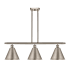 Innovations Lighting Cone 3 Light 39" Wide Linear Pendant Brushed Satin Nickel