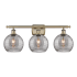 Innovations Lighting Athens Deco Swirl 3 Light 28" Wide Vanity Light Antique Brass / Light Smoke Deco Swirl