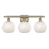 Innovations Lighting White Mouchette 3 Light 28" Wide Vanity Light Antique Brass / White Mouchette