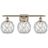 Innovations Lighting Farmhouse Rope 3 Light 28" Wide Vanity Light Antique Brass / Clear Glass with White Rope