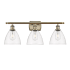 Innovations Lighting Bristol 3 Light 28" Wide Vanity Light Antique Brass / Clear