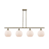 Innovations Lighting Athens 4 Light 48" Wide Linear Pendant Antique Brass / Matte White