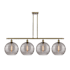 Innovations Lighting Athens Deco Swirl 4 Light 50" Wide Linear Chandelier Antique Brass