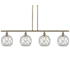 Innovations Lighting Farmhouse Rope 4 Light 48" Wide Linear Pendant Antique Brass / Clear Glass with White Rope