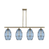 Innovations Lighting Vaz 4 Light 48" Wide Linear Pendant Antique Brass / Blue