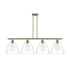 Innovations Lighting Bristol 4 Light 50" Wide Linear Pendant Antique Brass / Clear