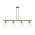 Innovations Lighting Bristol Glass 4 Light 48" Wide Linear Pendant Antique Brass / Clear