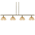 Innovations Lighting Bristol Natural II 4 Light 48" Wide Linear Pendant Antique Brass / Natural