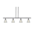 Innovations Lighting Conesus 4 Light 48" Wide Linear Chandelier Brushed Satin Nickel / Clear Crackle