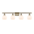 Innovations Lighting Athens 4 Light 36" Wide Vanity Light with Shade Antique Brass / Matte White