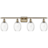 Innovations Lighting Preston 4 Light 37" Wide Vanity Light Antique Brass / Clear