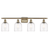Innovations Lighting Bella 4 Light 36" Wide Vanity Light Antique Brass / Clear