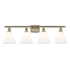 Innovations Lighting Berkshire 4 Light 38" Wide Vanity Light Antique Brass / Matte White