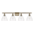 Innovations Lighting Bristol 4 Light 38" Wide Vanity Light Antique Brass / Clear
