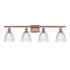 Innovations Lighting Castile 4 Light 36" Wide Bathroom Vanity Light Antique Copper / Clear