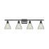 Innovations Lighting Conesus 4 Light 36" Wide Bathroom Vanity Light Matte Black / Clear Crackle