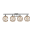 Innovations Lighting Farmhouse Rope 4 Light 36" Wide Bathroom Vanity Light Brushed Satin Nickel / Clear / Black