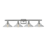 Innovations Lighting Disc 4 Light 36" Wide Bathroom Vanity Light Brushed Satin Nickel / Clear