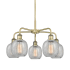 Innovations Lighting Belfast 5 Light 24" Wide Chandelier Antique Brass / Clear Crackle